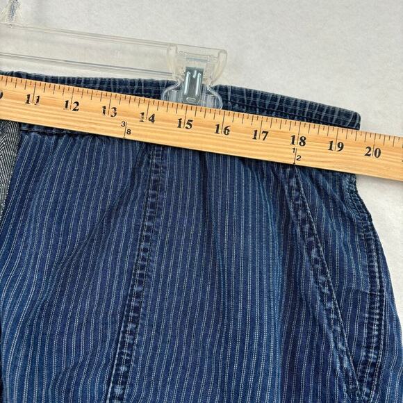 J Crew Seaside Shorts Size XL Indigo Blue Stripe High Rise Pull On Drawstring - Picture 7 of 11